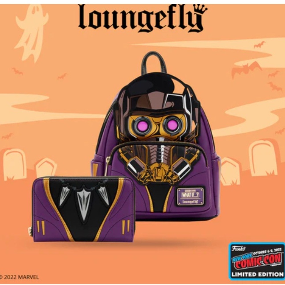 Light Up Marvel What If...? Starlord T'Challa Cosplay Mini Backpack and Wallet